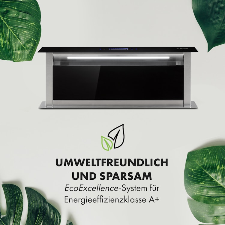 Royal Flush Eco Dunstabzugshaube 90 cm 576 m³/h A+ 90 cm | Schwarz