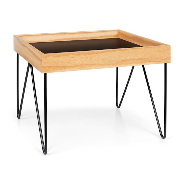 Big Lyon Kaffeetisch Melamin/MDF mit Eichenfurnier Stahlrahmen schwarz 54,5 x 41 x 54,5 cm