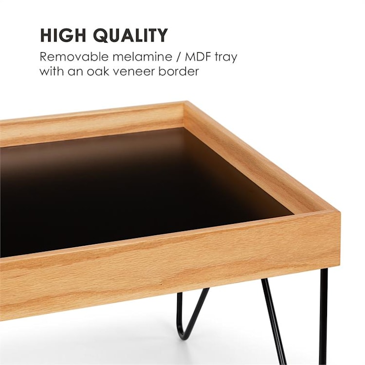 Big Lyon Kaffeetisch Melamin/MDF mit Eichenfurnier Stahlrahmen schwarz 54,5 x 41 x 54,5 cm