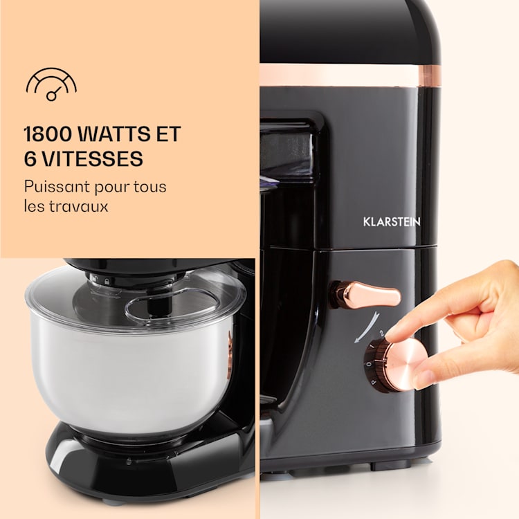 Bella Elegance keukenmachine 2000 W / 5,2 liter rvs zonder BPA Zwart