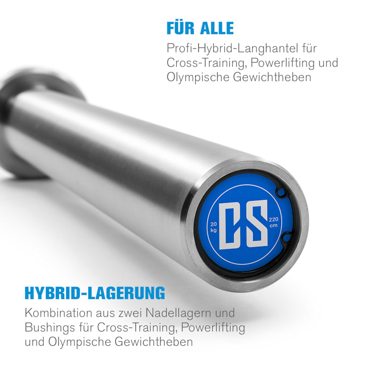 Hybrid Men Pro Haltère long barre olympique 50 mm 910 kg acier