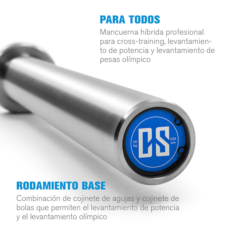Hybrid Men ECO barra para pesas olímpica 50 mm manguito 650 kg acero Hybrid Men ECO