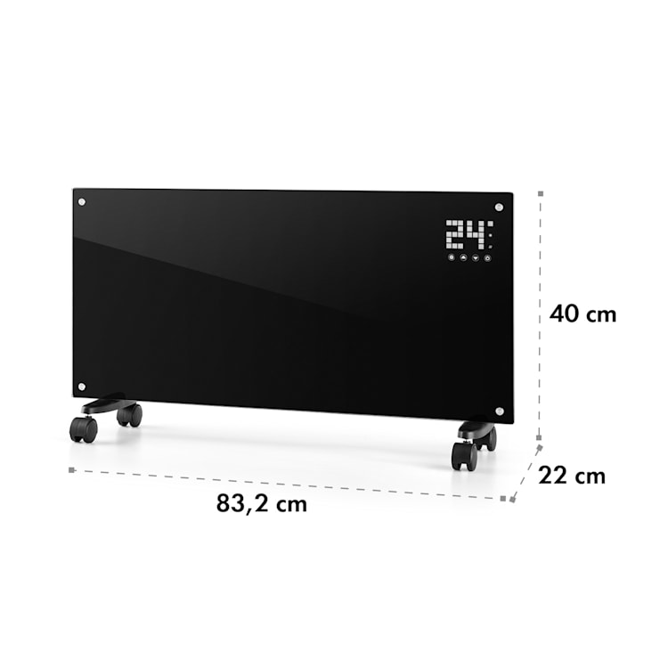 Bornholm Smart radiateur à convection 200 W WiFi Écran LED Minuterie IP24 Noir
