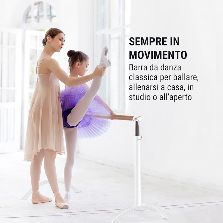 Bar Lerina Sbarra da Danza, Posizionamento Libero, 110x113 cm 38mmØ bianco Bianco