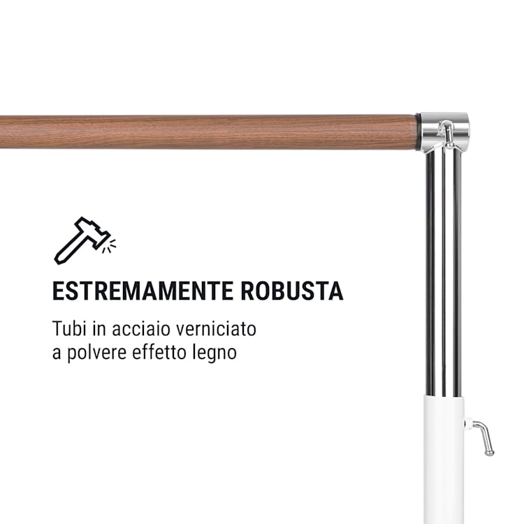 Bar Lerina Sbarra da Danza, Posizionamento Libero, 110x113 cm 38mmØ bianco Bianco