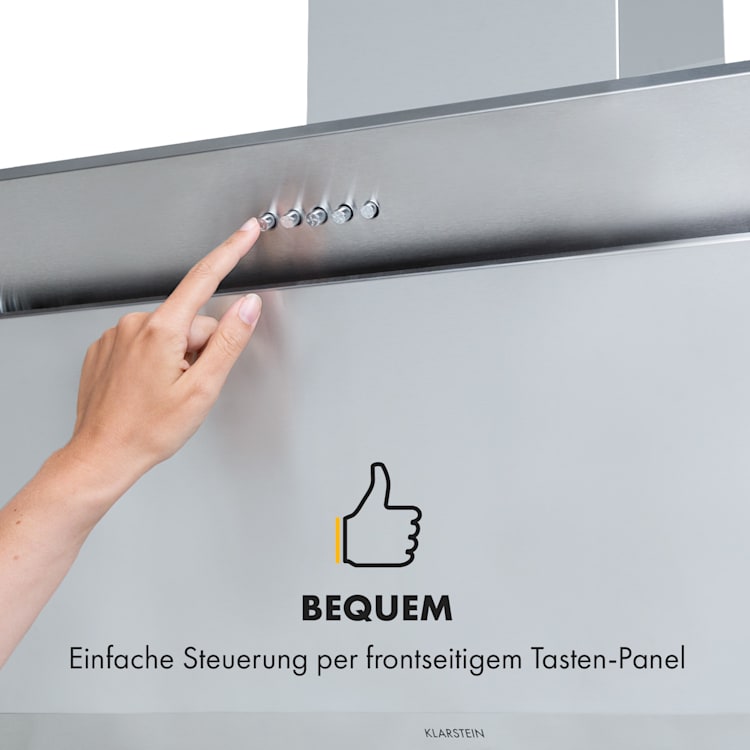Athena 90 Dunstabzugshaube 90cm 300m³/h 69W Edelstahl 90 cm | Silber