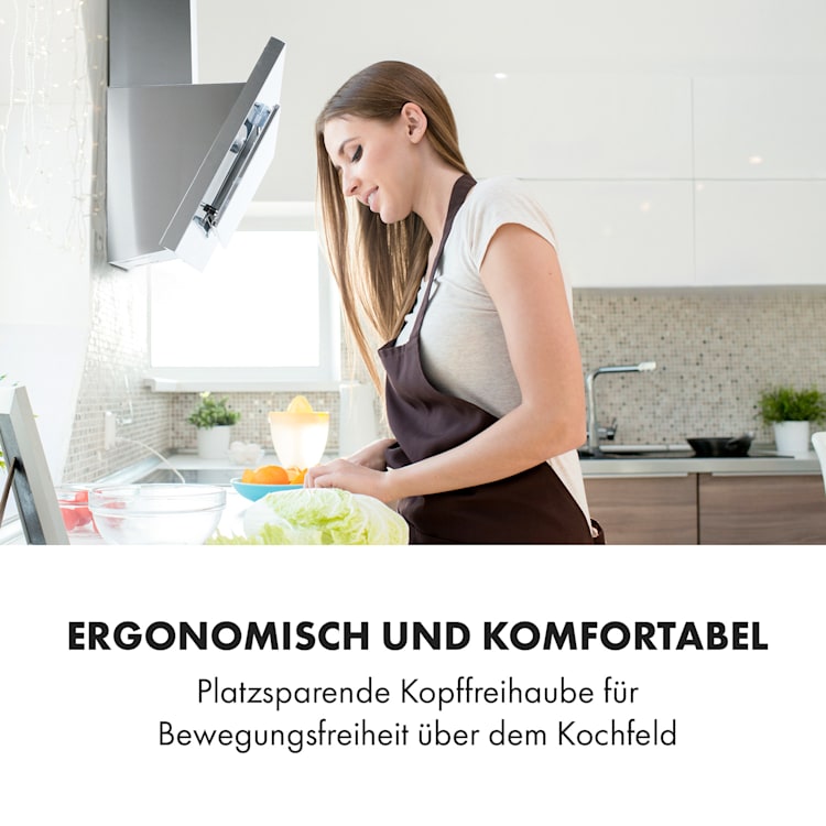 Athena 90 Dunstabzugshaube 90cm 300m³/h 69W Edelstahl 90 cm | Silber