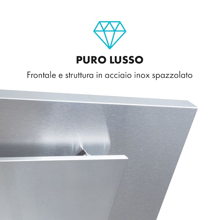 Athena 90 - Cappa aspirante, 90 cm, 300 m³/h, 69 W, acciaio inox 90 cm | Argento