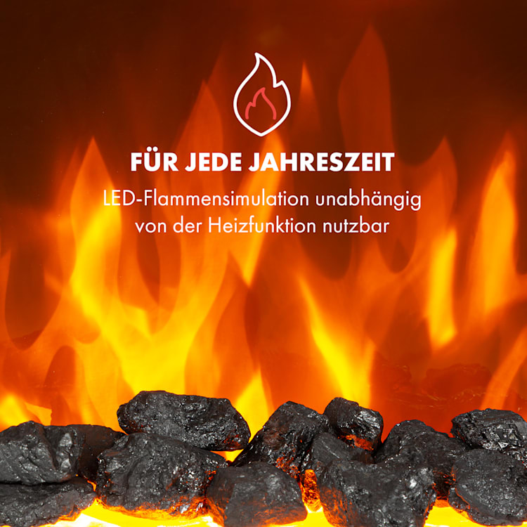 Verbier Elektrischer Kamin Elektrokamin 1000 / 2000 W LED-InstaFire Thermostat Timer Überhitzungsschutz