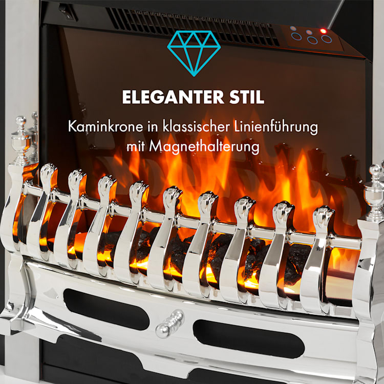 Verbier Elektrischer Kamin Elektrokamin 1000 / 2000 W LED-InstaFire Thermostat Timer Überhitzungsschutz