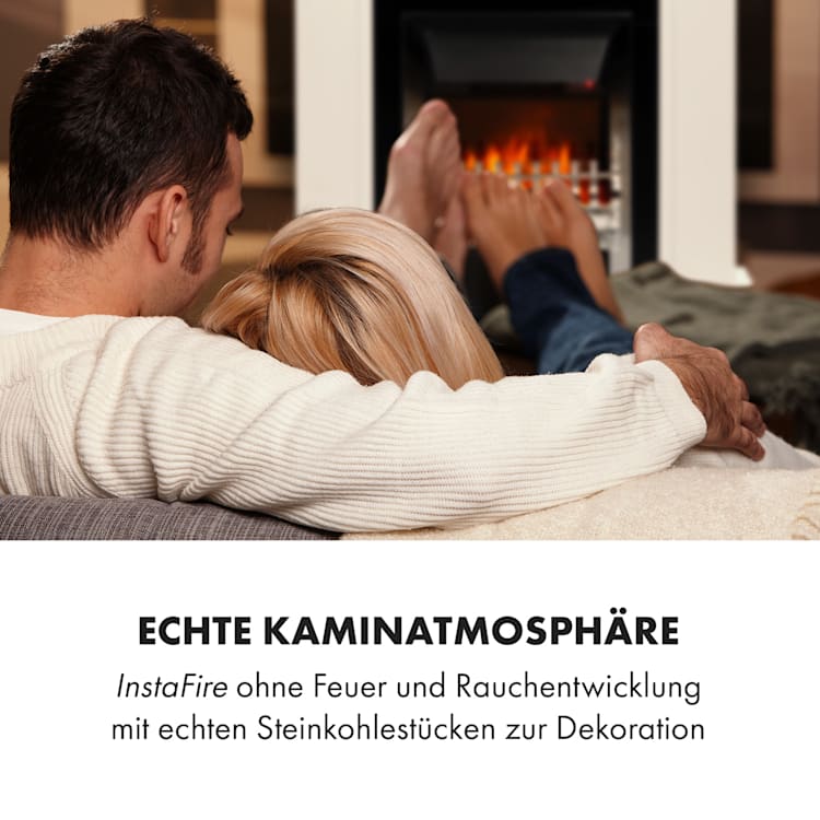 Verbier Elektrischer Kamin Elektrokamin 1000 / 2000 W LED-InstaFire Thermostat Timer Überhitzungsschutz