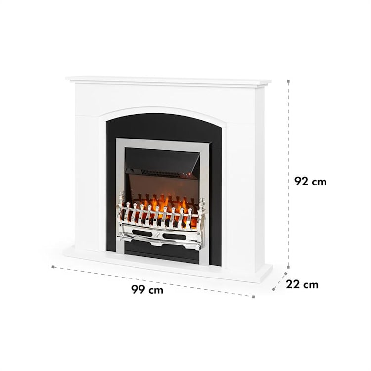 Verbier, kominek elektryczny, 1000/2000 W, ogień LED, pilot, MDF, biały