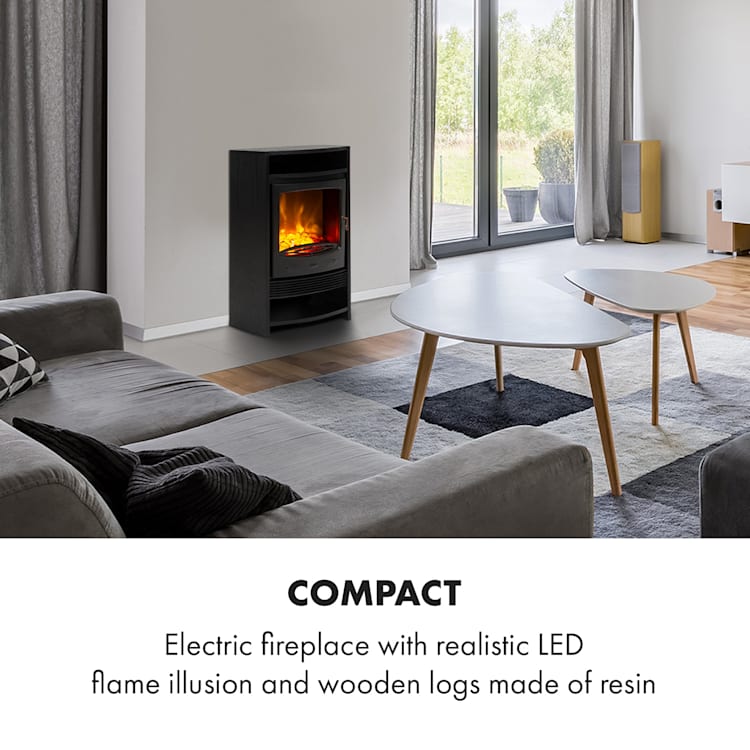 Bergamo Cheminée électrique 900/1800W thermostat aspect bois