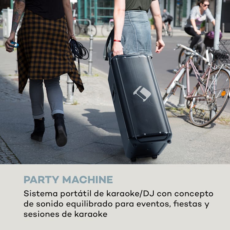 Moving 2100 Equipo PA 2x10" Woofer 100/300W Micrófono UHF USB SD BT AUX móvil 300 W