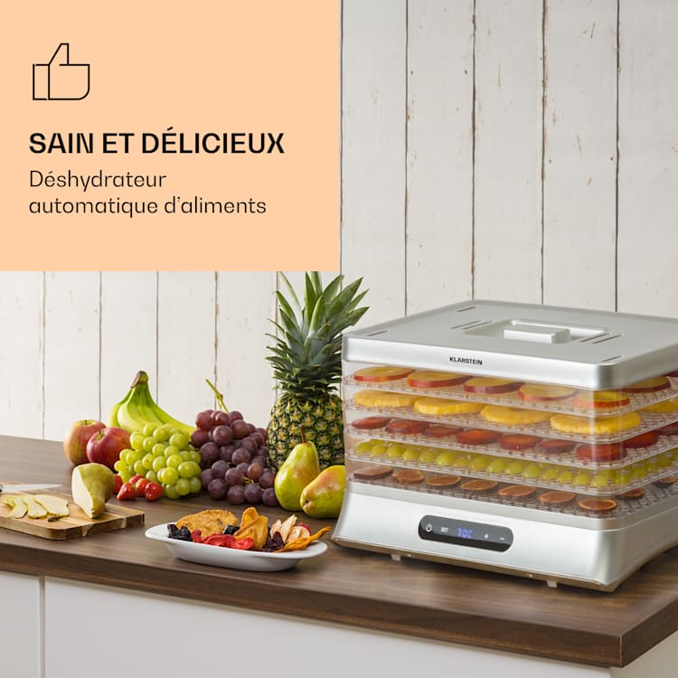 Déshydrateur alimentaire Silver Jerky 500 W Affichage LED sans BPA 35-70 °C