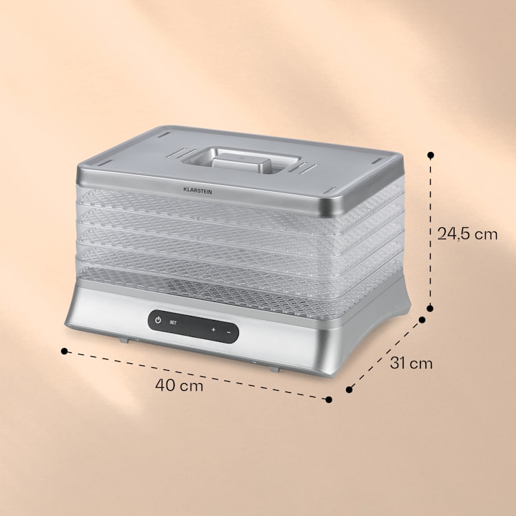 Déshydrateur alimentaire Silver Jerky 500 W Affichage LED sans BPA 35-70 °C