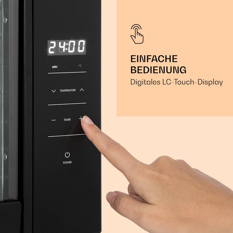 Mega Jerky Dörrautomat 650W 35-80°C LC-Touch-Display Timer 8 Ebenen Schwarz
