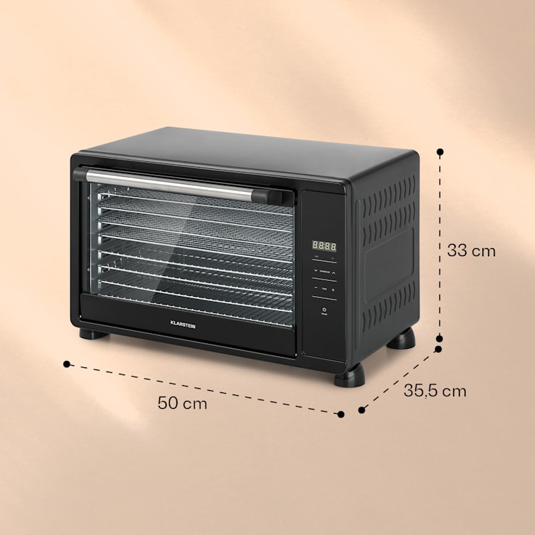 Mega Jerky, automatska sušilica, 650W, 35 – 80 °C, LCD zaslon osjetljiv na dodir, 8 polica, crna Crna
