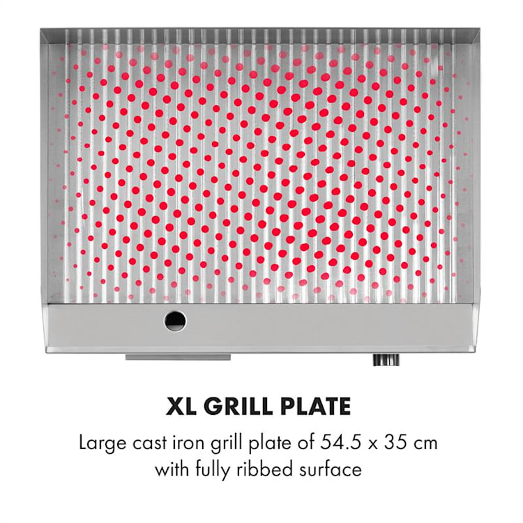 Grillmeile 3000R Pro grill elettrico 3000W piastra 54,5x35cm scanalata Superficie per grigliare scanalata