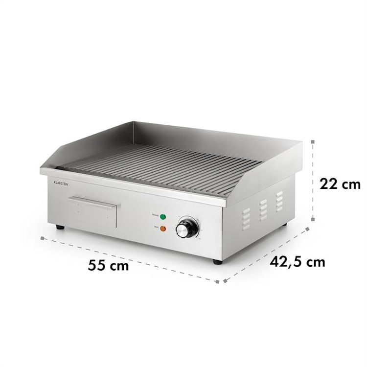 Grillmeile 3000R Pro grill elettrico 3000W piastra 54,5x35cm scanalata Superficie per grigliare scanalata