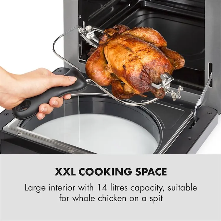 AeroVital easy touch Hot Air Fryer 1700W 14l 16 Programmes Black Metallic