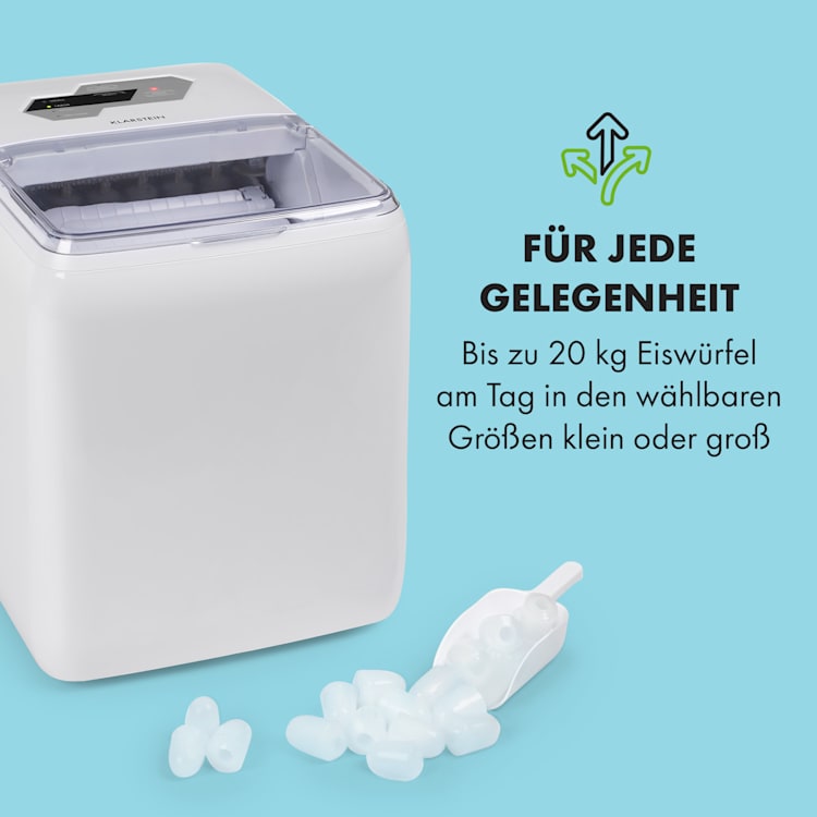 Coolio Eiswürfelmaschine Klareis 20kg/24h Wassertank: 2,8 l weiß