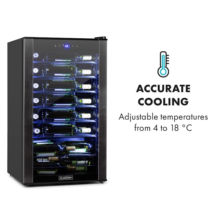 Vinomatica, răcitor de vin, 95l, control tactil, 85W, 4-18°C, negru