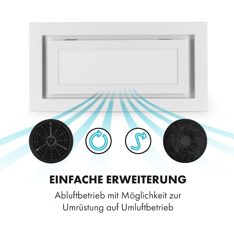 Lumiera Dunstabzugshaube LED 70 cm EEK A 750 m3/h 3 Stufen weiß