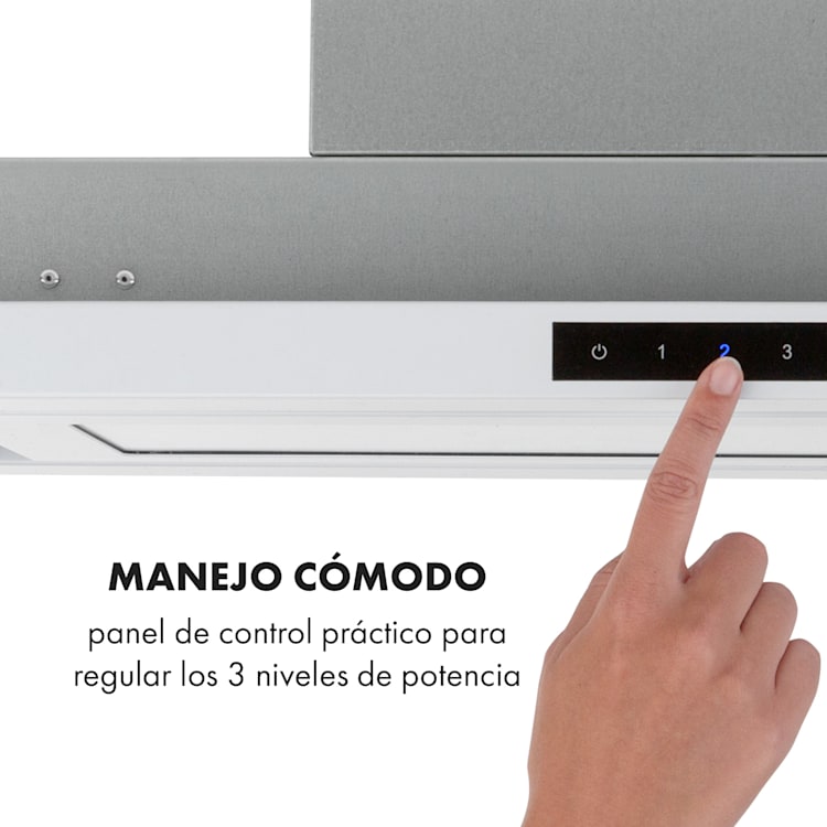 Lumiera campana extractora LED 70 cm EEK A 750 m3/h 3 niveles blanca