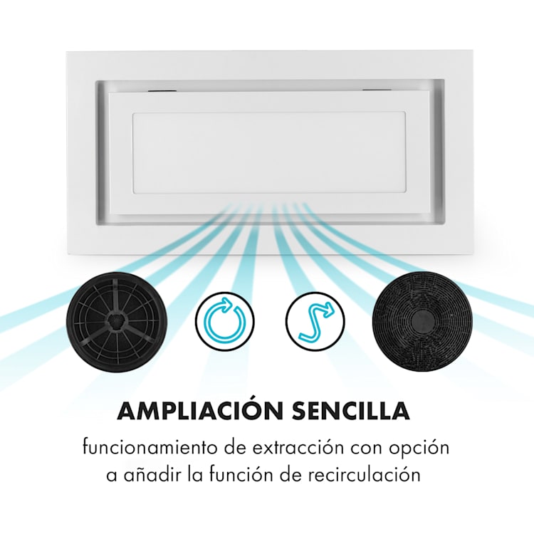 Lumiera campana extractora LED 70 cm EEK A 750 m3/h 3 niveles blanca