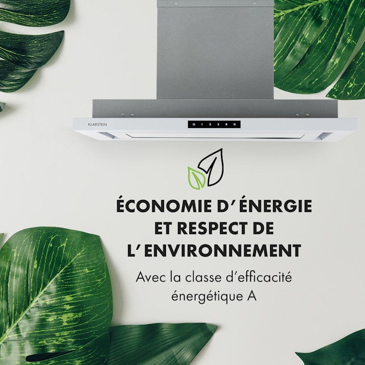 Lumiera Hotte aspirante 70cm 750 m3/h 3 vitesses LED Classe A - blanc