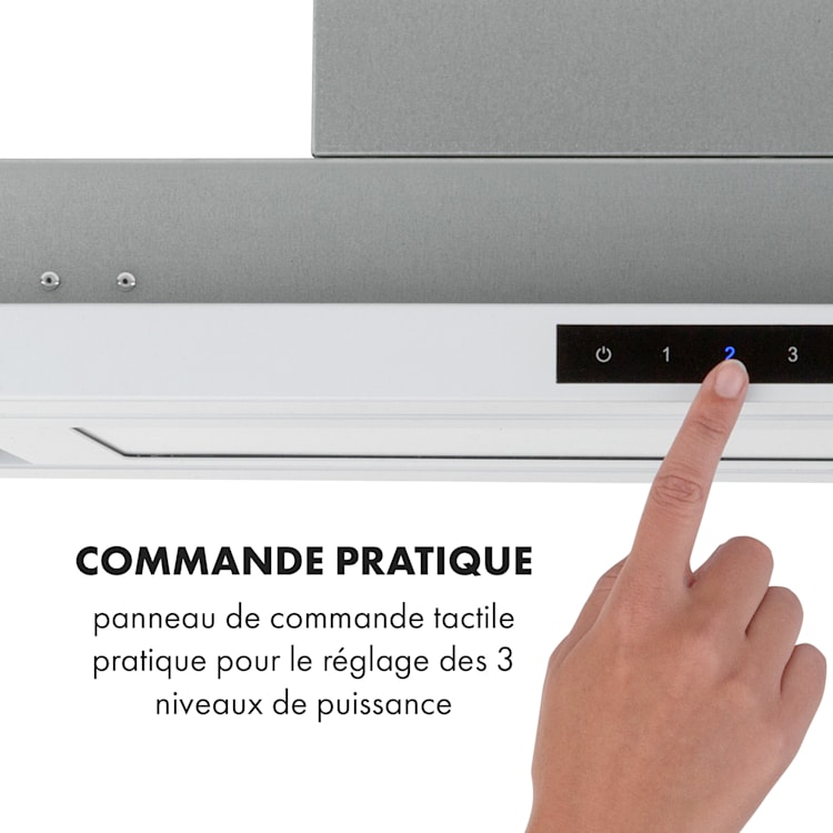Lumiera Hotte aspirante 70cm 750 m3/h 3 vitesses LED Classe A - blanc