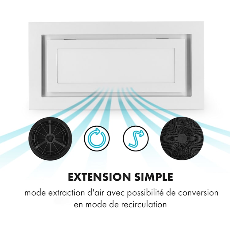 Lumiera Hotte aspirante 70cm 750 m3/h 3 vitesses LED Classe A - blanc