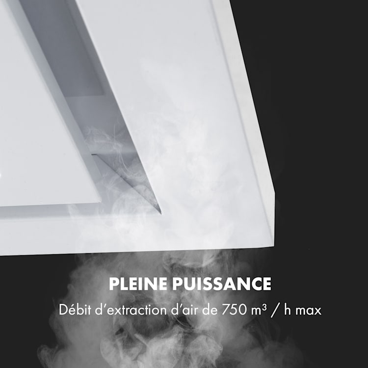 Lumiera Hotte aspirante 70cm 750 m3/h 3 vitesses LED Classe A - blanc