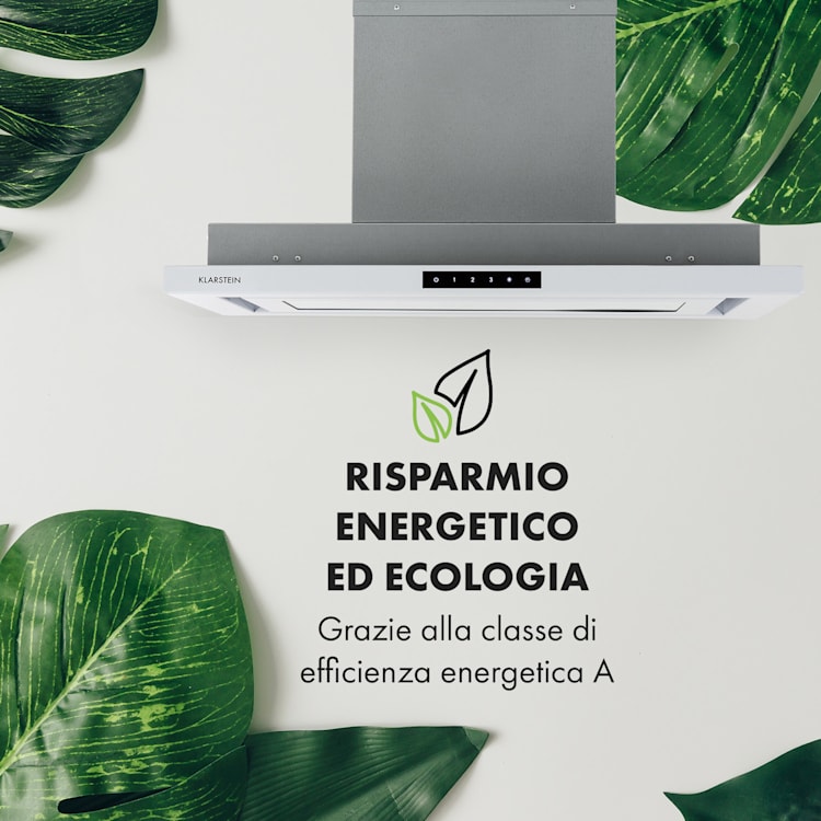 Lumiera cappa aspirante LED 70 cm EEK A 750 m3/h 3 livelli bianco