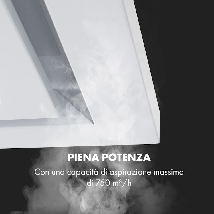 Lumiera cappa aspirante LED 70 cm EEK A 750 m3/h 3 livelli bianco