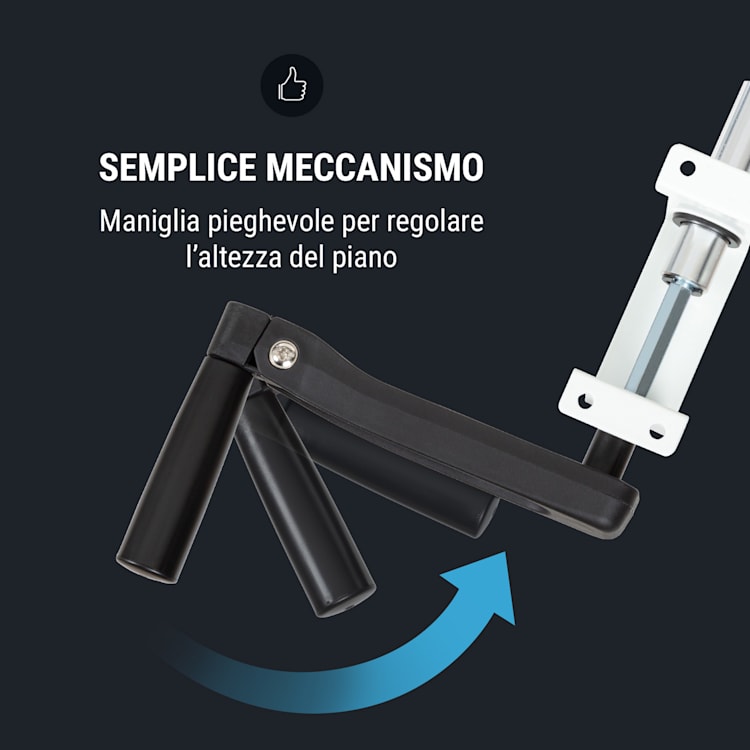 Multidesk scrivania regolabile manualmente in altezza 73-123 cm bianco Comando manuale | Bianco