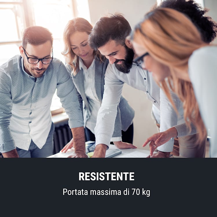 Multidesk scrivania regolabile manualmente in altezza 73-123 cm bianco Comando manuale | Bianco