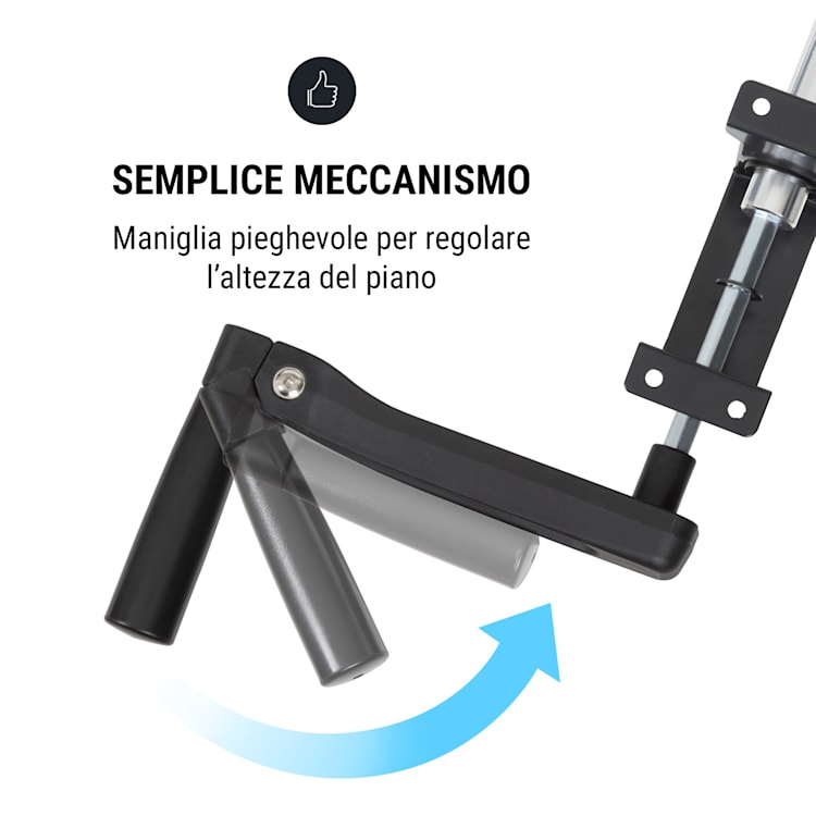 Multidesk scrivania regolabile manualmente in altezza 73-123 cm nero Comando manuale | Nero