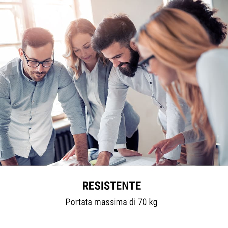 Multidesk scrivania regolabile manualmente in altezza 73-123 cm nero Comando manuale | Nero