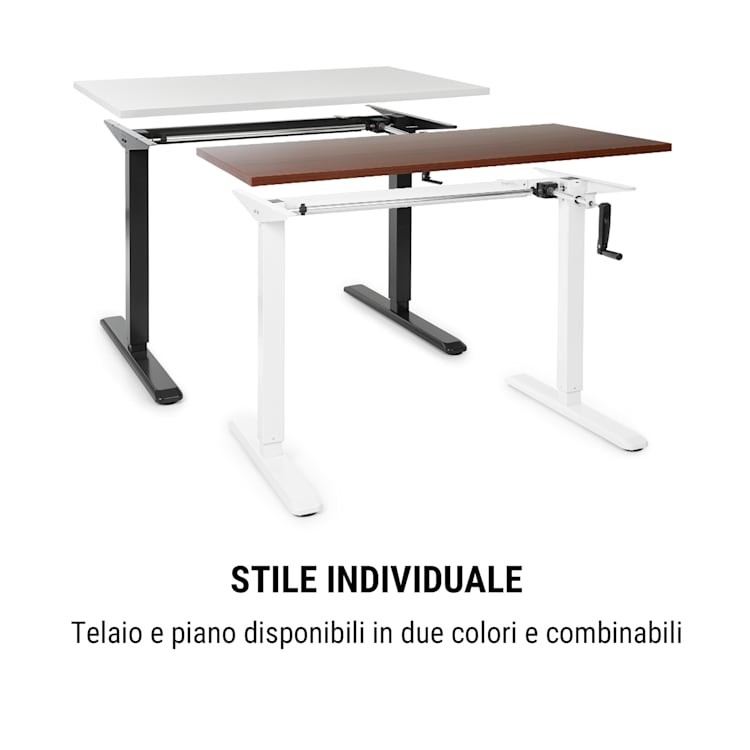Multidesk scrivania regolabile manualmente in altezza 73-123 cm nero Comando manuale | Nero