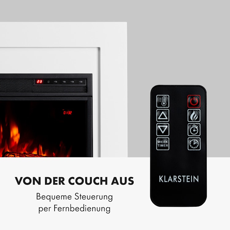 Blanca Elektrischer Kamin 1000/2000W LED 10-30 °C Wochentimer