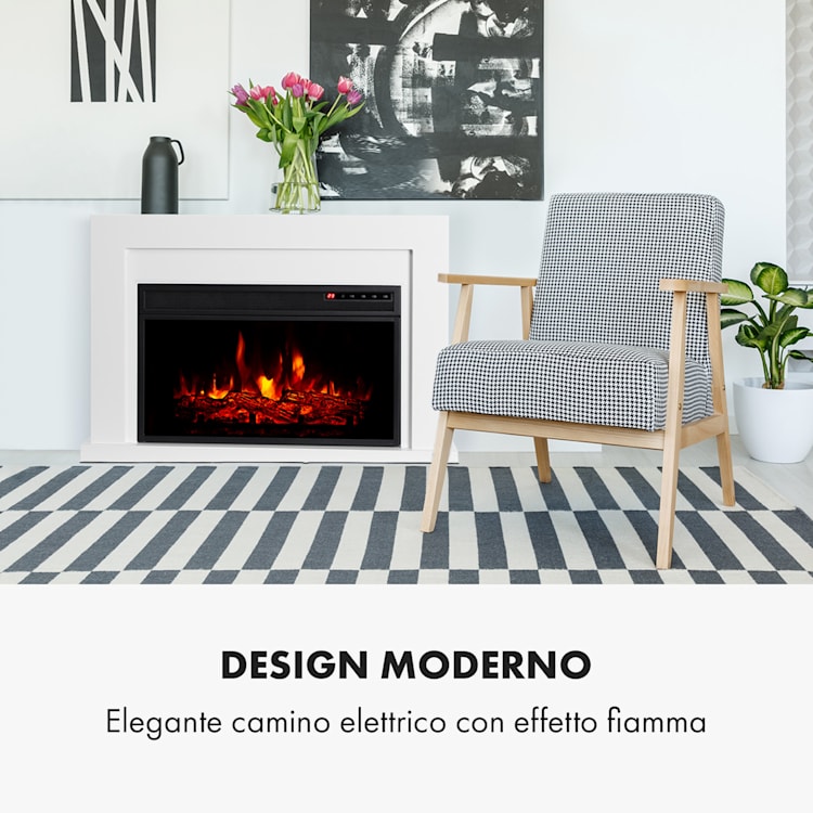 Blanca - Camino elettrico, 1000/2000 W, LED, 10-30 °C, timer settimanale