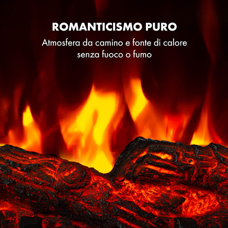 Blanca - Camino elettrico, 1000/2000 W, LED, 10-30 °C, timer settimanale