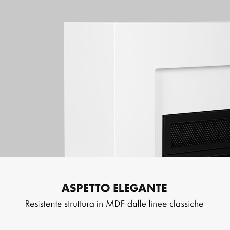 Blanca - Camino elettrico, 1000/2000 W, LED, 10-30 °C, timer settimanale