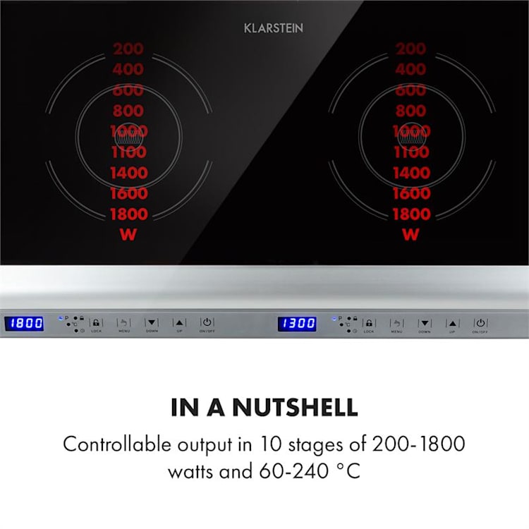 Cucinata, indukcijska kuhalna plošča, 3100 W, 10 ravni moči, 200 - 1300 W