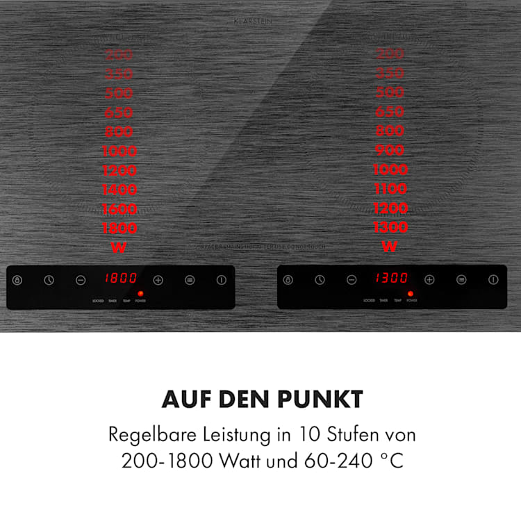 Varicook Steel Induktionskochfeld 3100W 10 Leistungsstufen Topfsensor
