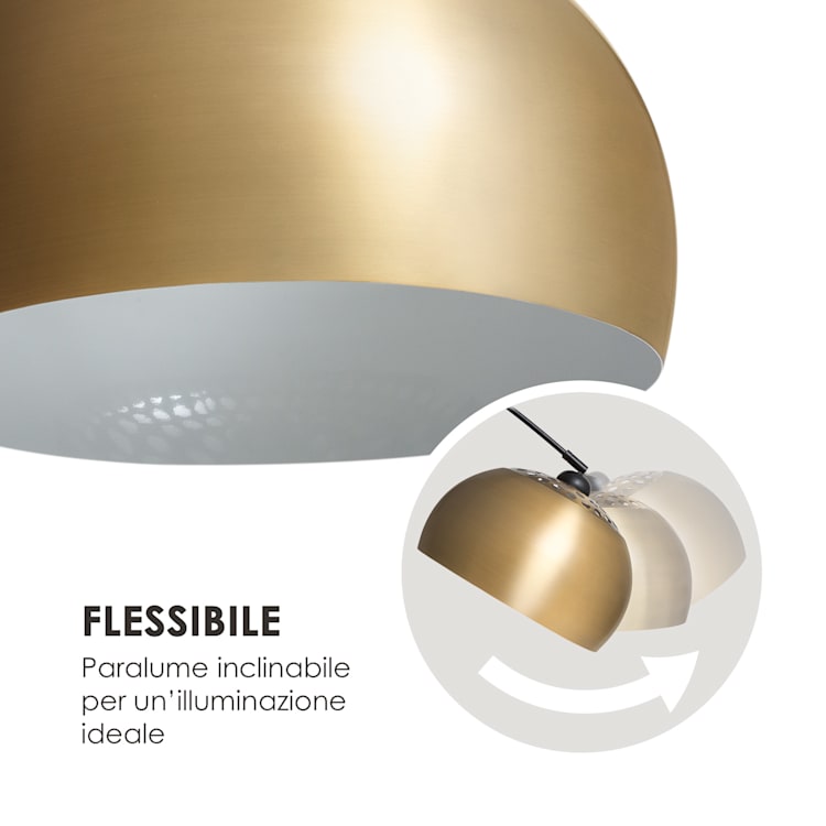 Amara Lampada ad Arco Schermo Dorato Base in Marmo E27 Cavo: 2 m oro Oro