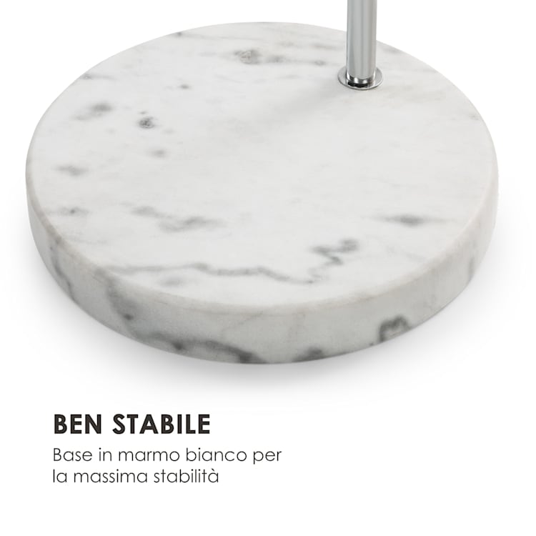 Nael Lampada ad Arco Schermo Argentato Base in Marmo E27 Cavo: 2 m argento