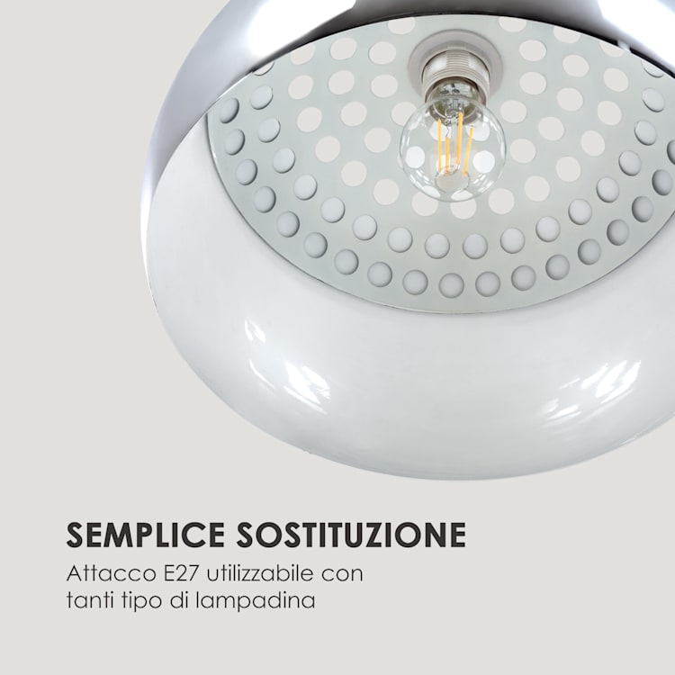 Nael Lampada ad Arco Schermo Argentato Base in Marmo E27 Cavo: 2 m argento